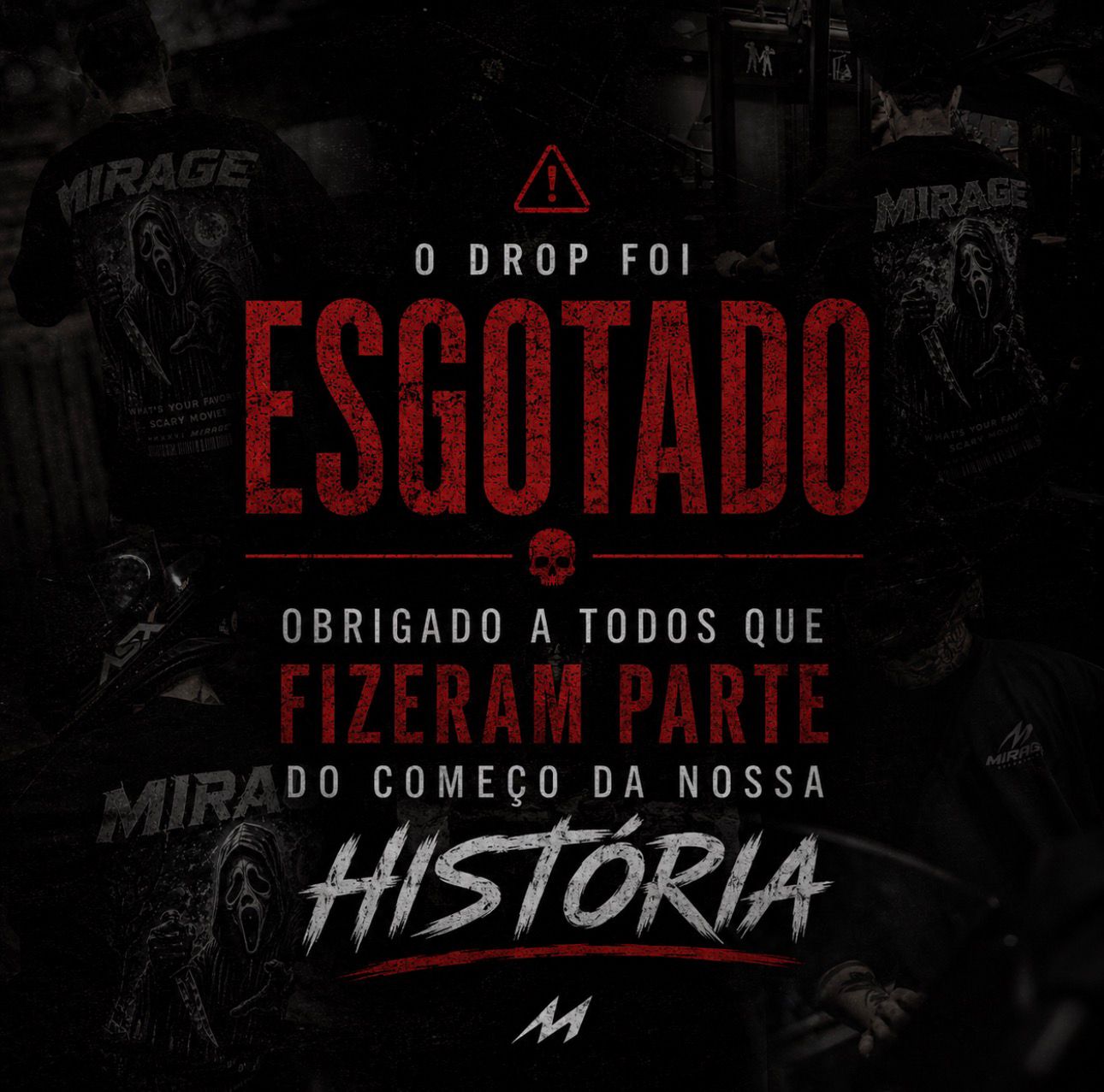 Cartaz do Ghostface Drop da MIRAGE Streetwear